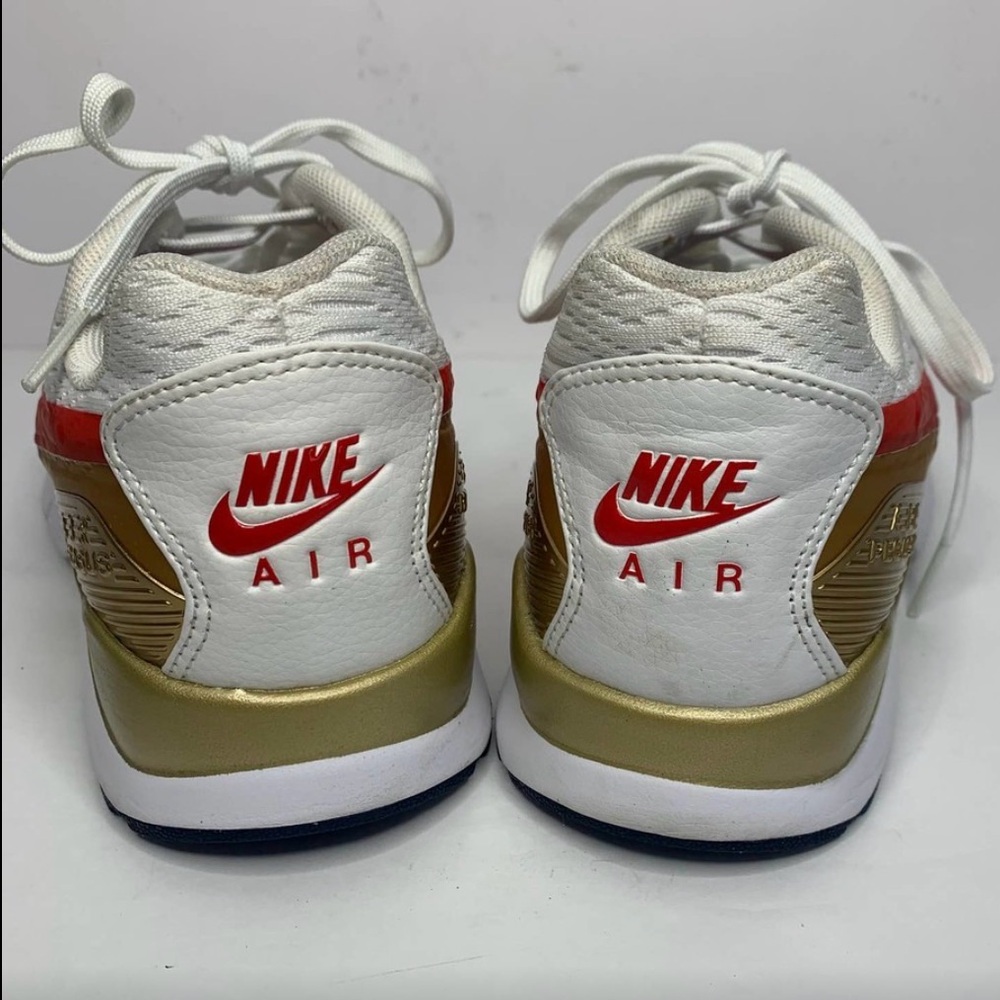 Nike Air Pegasus White, Red, Navy, & Gold Sneakers